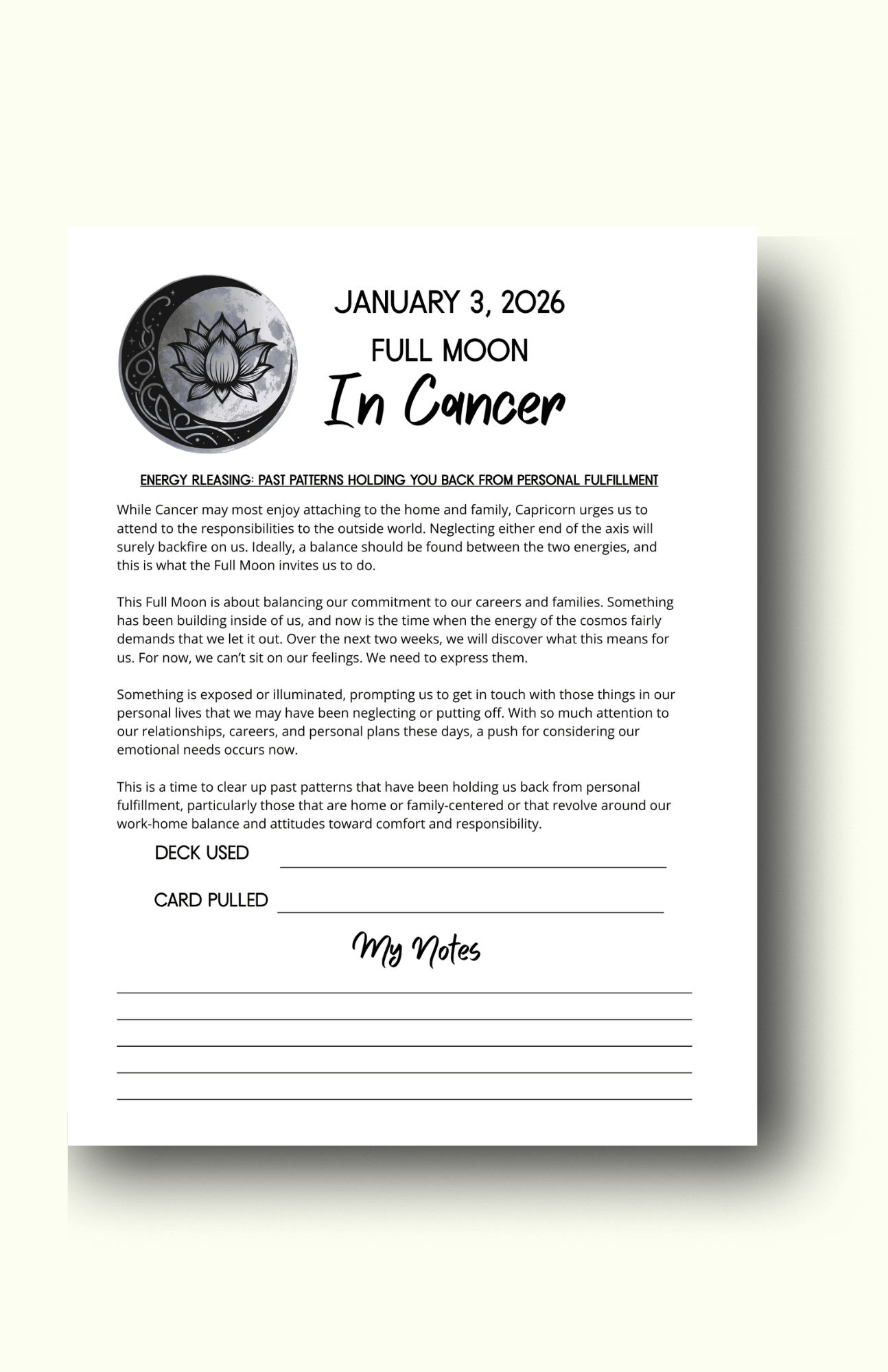 Card Planner Interior Page 2